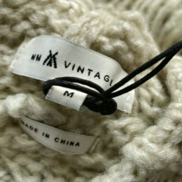 Miss Me Distressed Hooded Sweater off white M - Picture 3 of 5